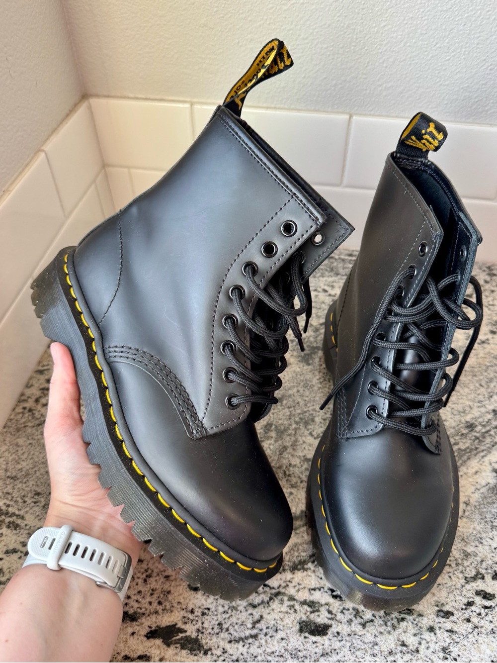 Dr. Martens 1460 Bex Smooth Leather Platform Boots. L 8. Like new!